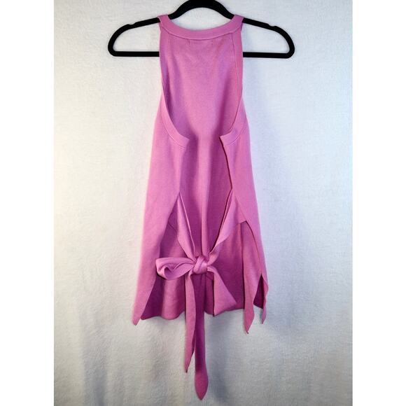 Anthropologie Annette Belted Knit Tank Medium Purple Tie Waist Tunic - Picture 5 of 5
